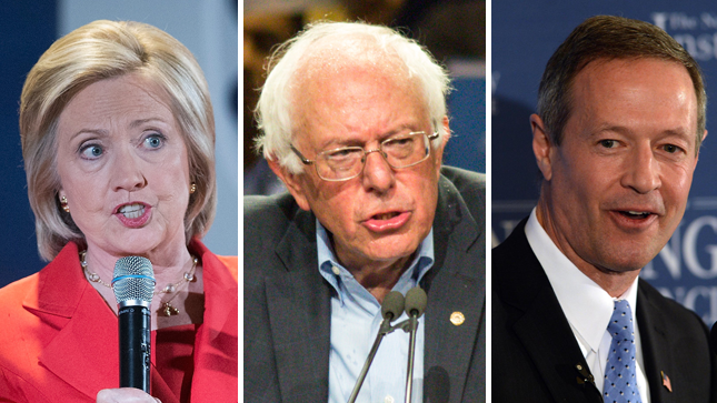 Hillary Clinton, Bernie Sanders, Martin O'Malley