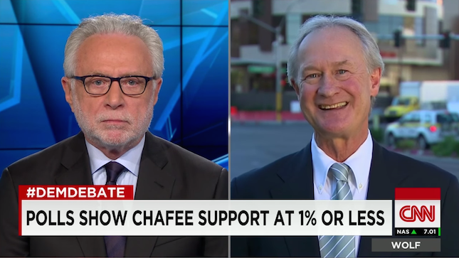 Lincoln Chafee, Democratic Debate, CNN, Wolf Blitzer