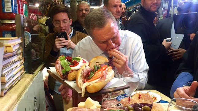 John Kasich, Bronx, deli, eating