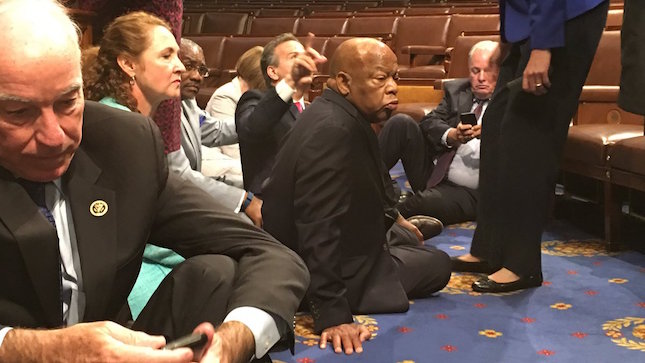 Democratic, Sit-in, John Lewis, Gun vote, gun control, no fly, no buy, no bill, no break