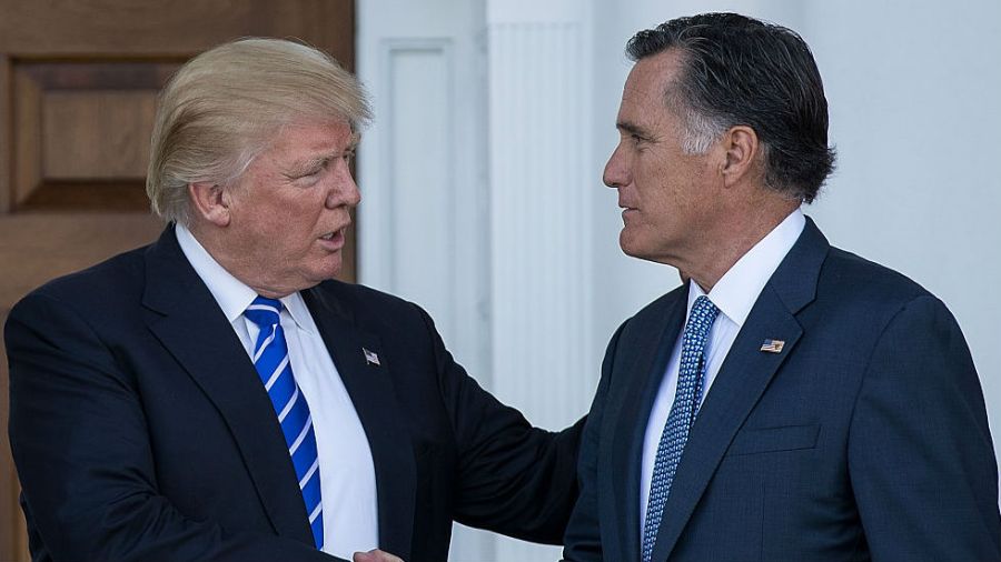 Donald Trump and Mitt Romney