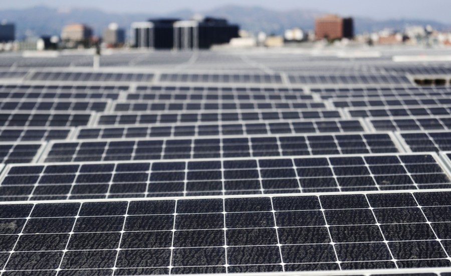 a photo of solar panels in California