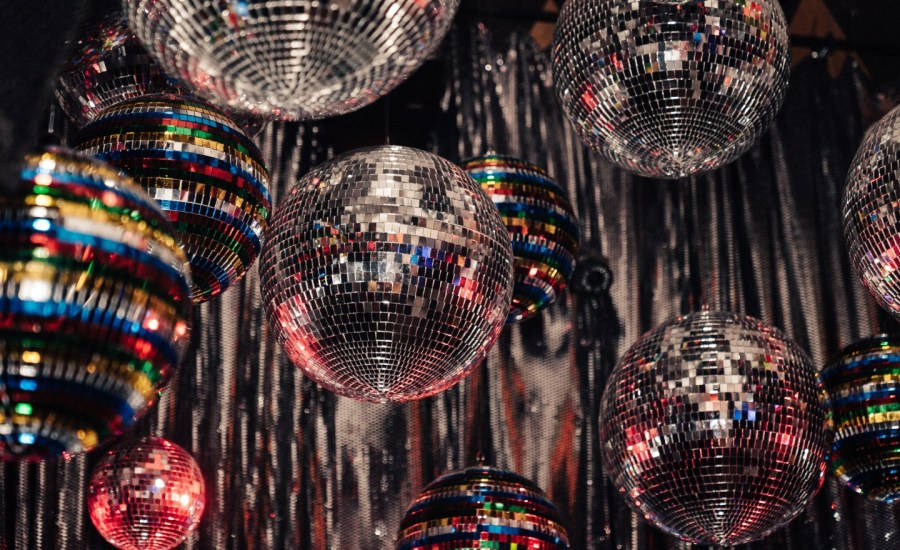 Image: rainbow disco balls evoke the feeling of popular television show, Pose