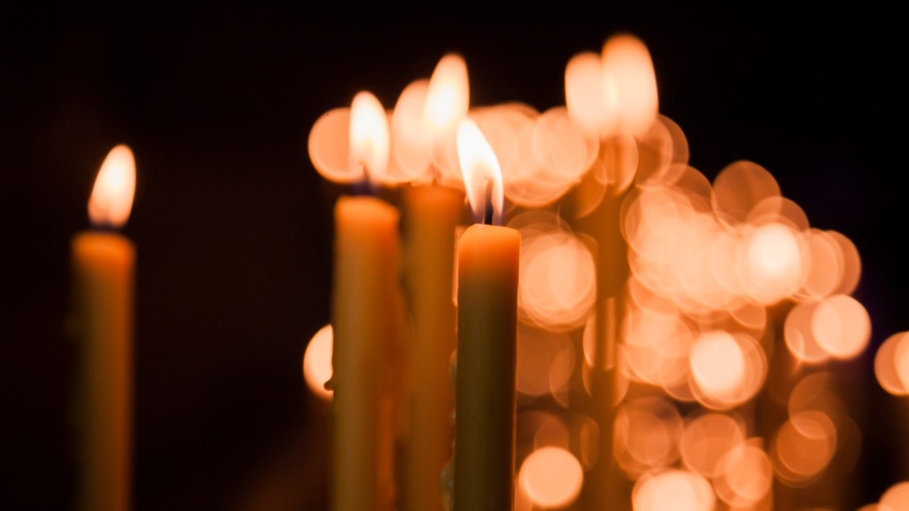 candles lit at a vigil
