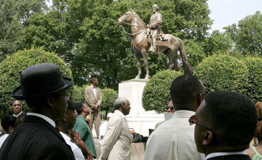 A confederate statue that once stood in a Memphis, Tennessee public park