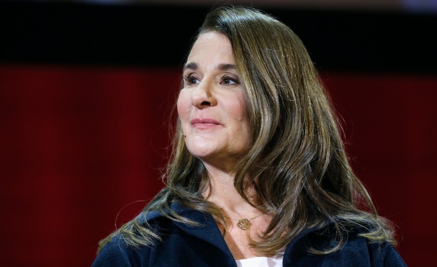 Melinda gates sits at a public event