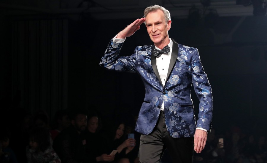 Bill Nye walks the runway at The Blue Jacket Fashion Show during NYFW