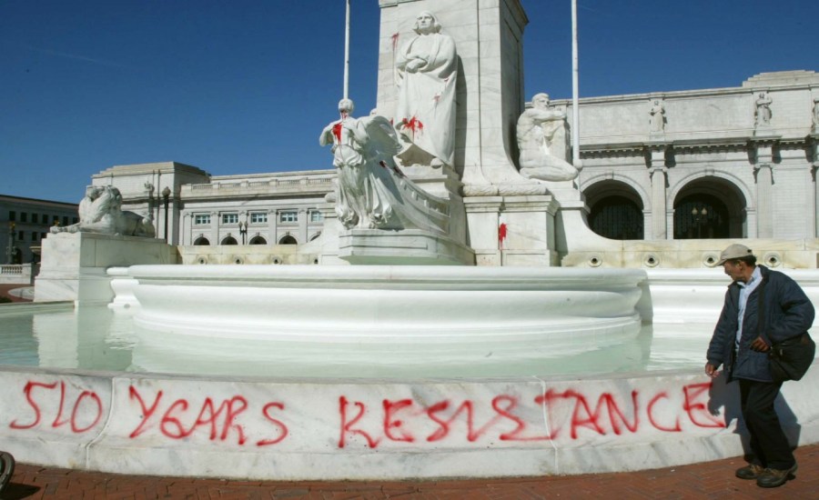 george floyd minneapolis death police brutality protest riots black lives matter breonna taylor christopher columbus statue monuments removed taken down native american white supremacy clavery genocide european colonization