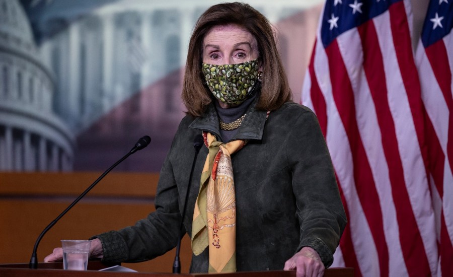 U.S. Speaker of the House Rep. Nancy Pelosi (D-CA) speaks at a weekly news conference at the U.S. Capitol on February 18, 2021 in Washington, DC