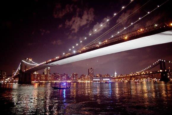 The Brooklyn Bridge at night