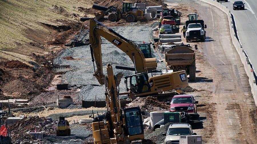 Construction seen on I-66 in Virginia