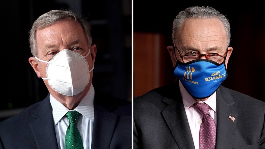 Majority Whip Dick Durbin (D-Ill.) and Majority Leader Charles Schumer (D-N.Y.)