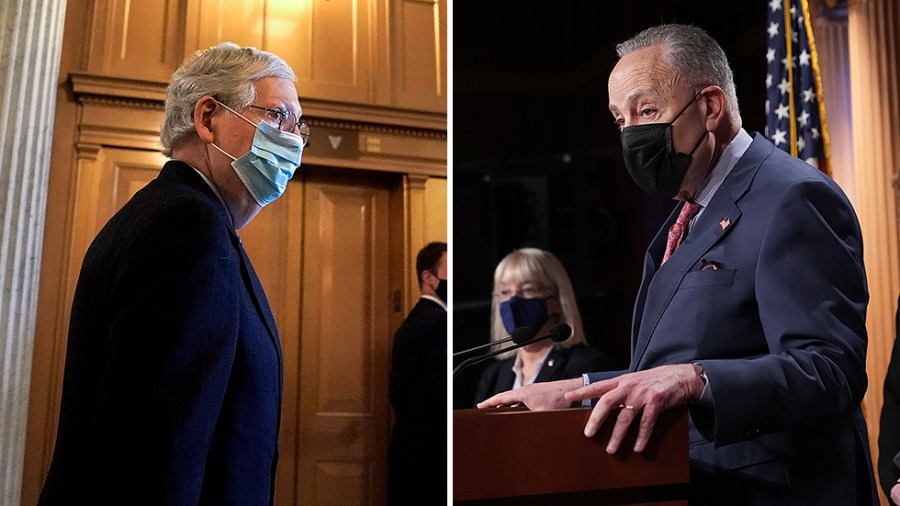 Minority Leader Mitch McConnell (R-Ky.) and Majority Leader Charles Schumer (D-N.Y.)