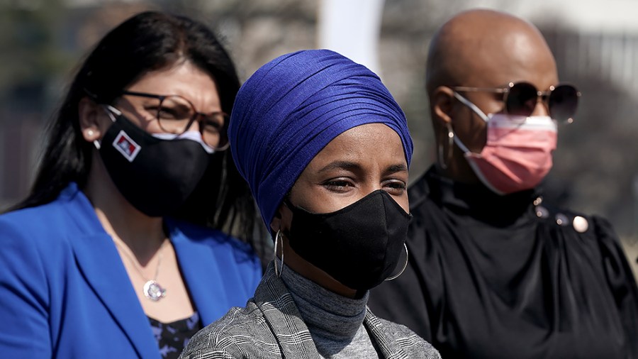 Reps. Ilhan Omar (D-Minn.), Rashida Tlaib (D-Mich.) and Ayanna Pressley (D-Mass.)