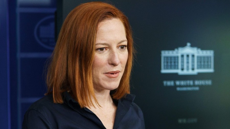 Biden press secretary Jen Psaki addresses reporters at the White House