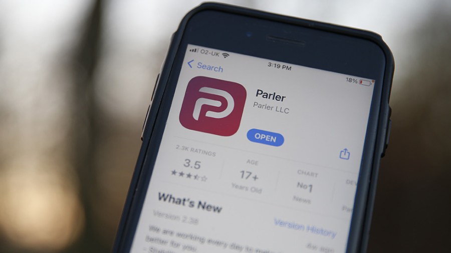 An iOS photo of the app Parler