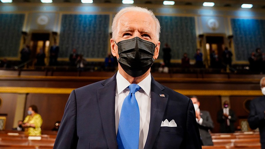 President Biden arrives to give his first joint address to Congress