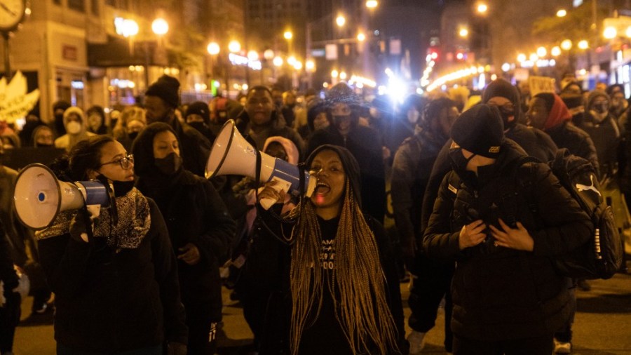 Protesters in Columbus, Ohio