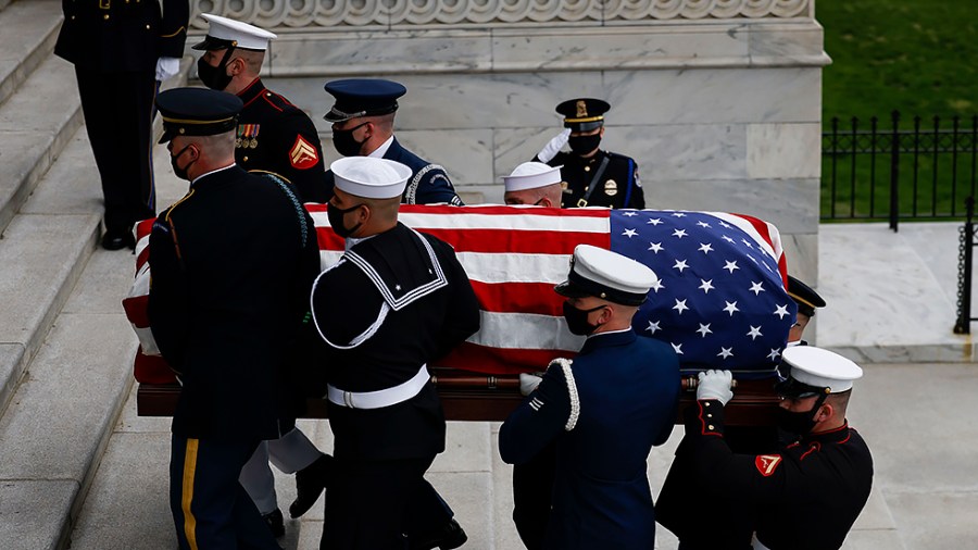 The casket of U.S. Capitol Police Officer William Evans arrives to the Capitol to lie in honor