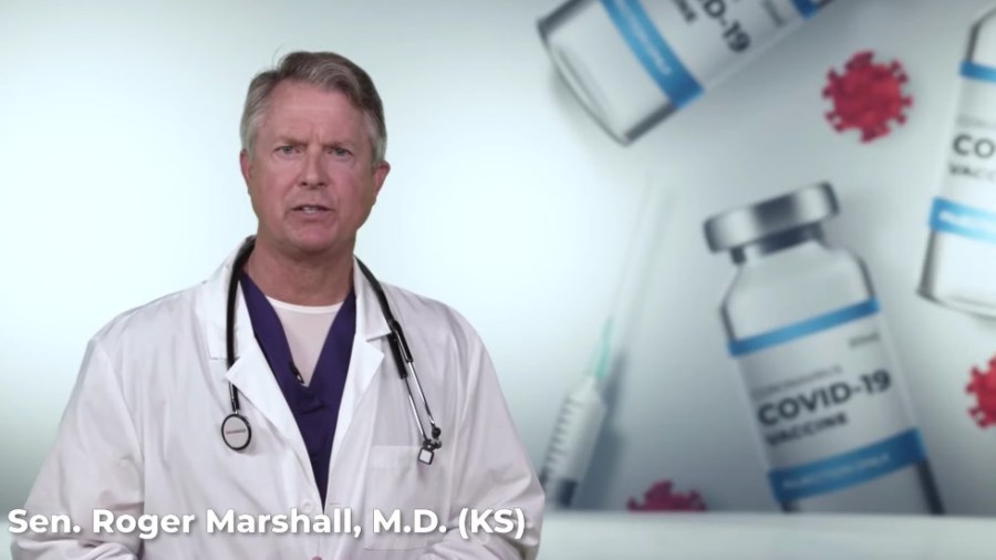 Sen. Roger Marshall (Kan.) is one of several GOP physicians to appear in a new pro-coronavirus vaccine PSA