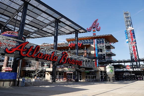 A general view of The Battery Atlanta connected to Truist Park, home of the Atlanta Brave