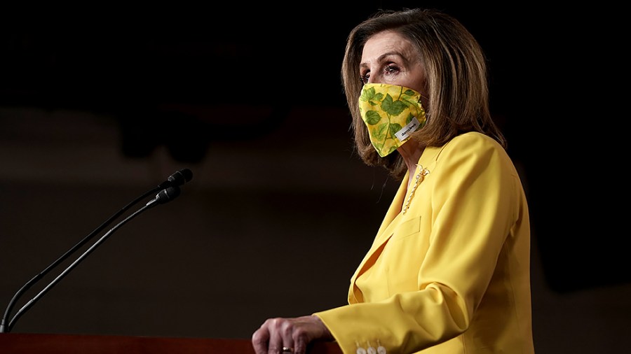 Speaker Nancy Pelosi (D-Calif.) addresses reporters during her weekly on-camera press conference