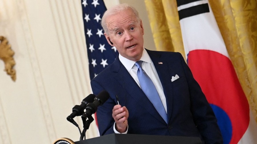 President Biden holds a joint press conference with South Korean President Moon Jae-in at the White House