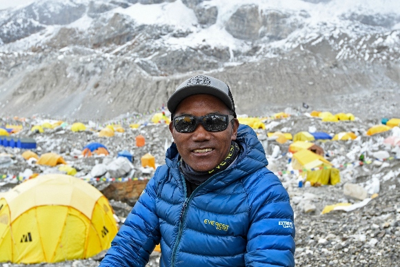 Nepal's mountaineer Kami Rita Sherpa poses for a picture