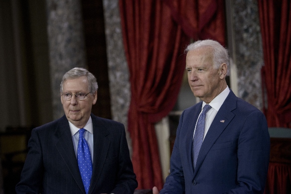 Senate Minority Leader Mitch McConnell (R-Ky.) and President Biden