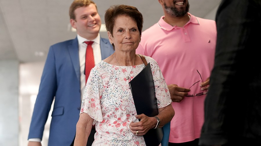 Gladys Sicknick arrives to meet with Sen. Bill Cassidy (R-La.) on May 27 to discuss the January 6 commission.