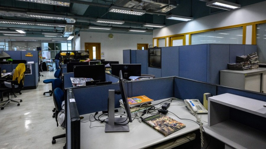 The Apple Daily newsroom in Hong Kong