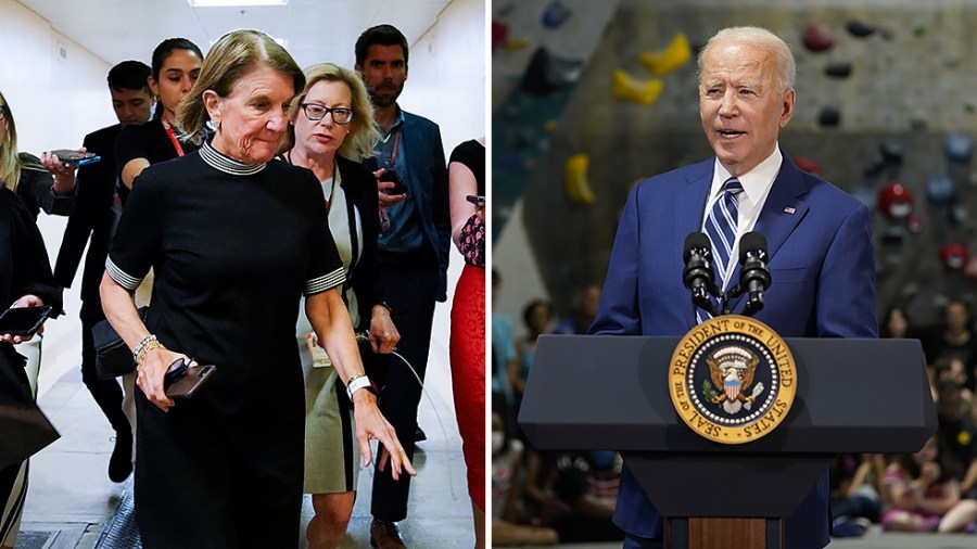 Sen. Shelly Moore Capito (R-W.Va.) and President Biden