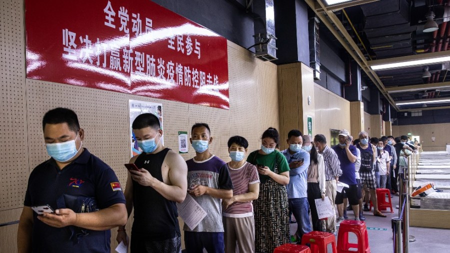 People line up for vaccines in China