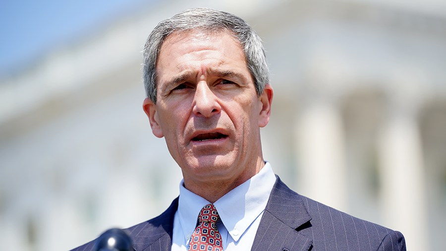 Attorney Ken Cuccinelli speaks at a press conference on June14 to discuss a new lawsuit regarding H.R. 73 and magnetometers violations at the House Chamber doors