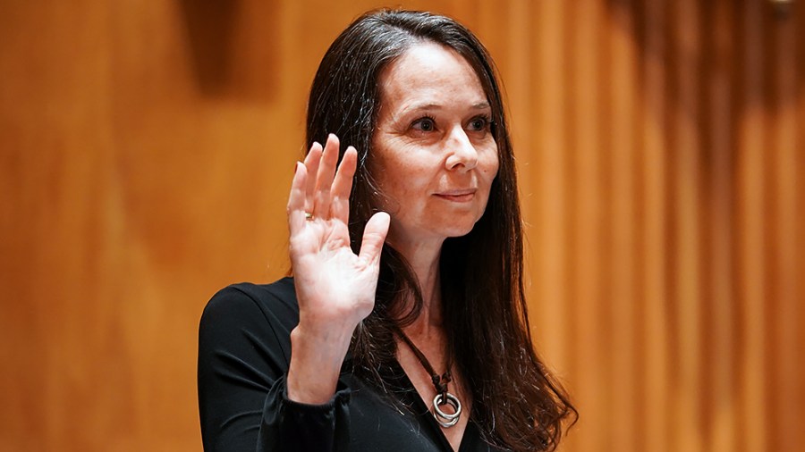 Nominee for Director of the Cybersecurity and Infrastructure Security Agency Jen Easterly is sworn in on June 10