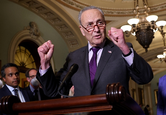 Senate Majority Leader Charles Schumer inside the Capitol