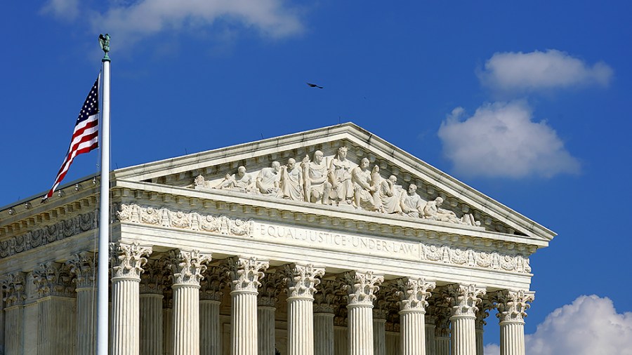 The Supreme Court is seen from the East Front of the Capitol on June 14