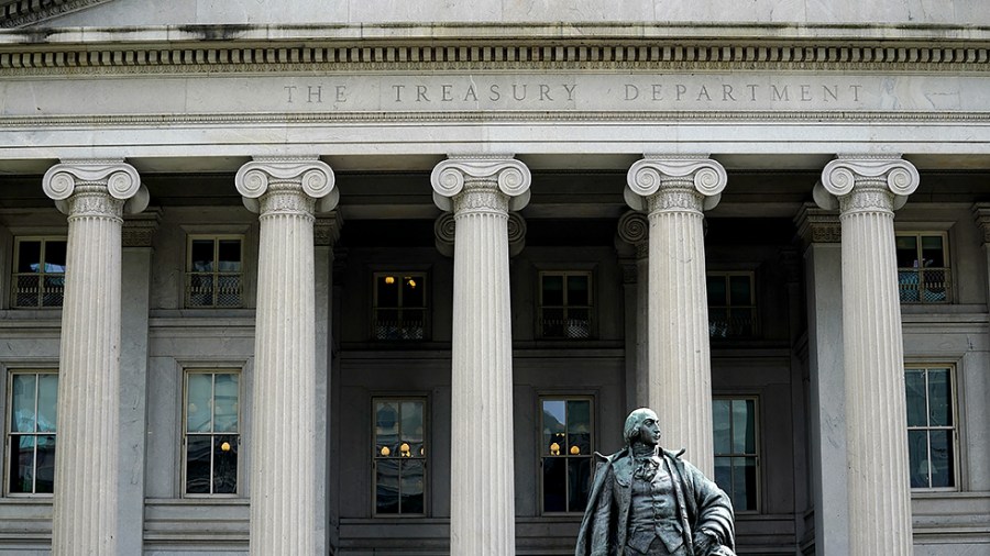 The Department of Treasury headquarters is seen in Washington, D.C., on June 3