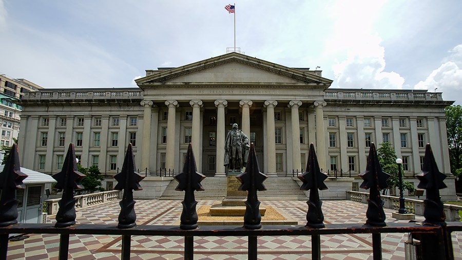 The Department of Treasury headquarters is seen in Washington, D.C., on June 3