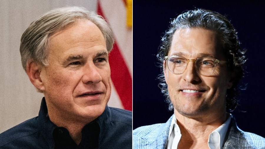 Texas Gov. Greg Abbott and Matthew McConaughey