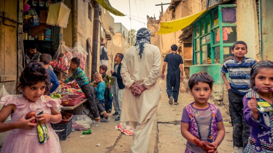 Children buying toys on Eid morning in Kabul, Afghanistan, 2014