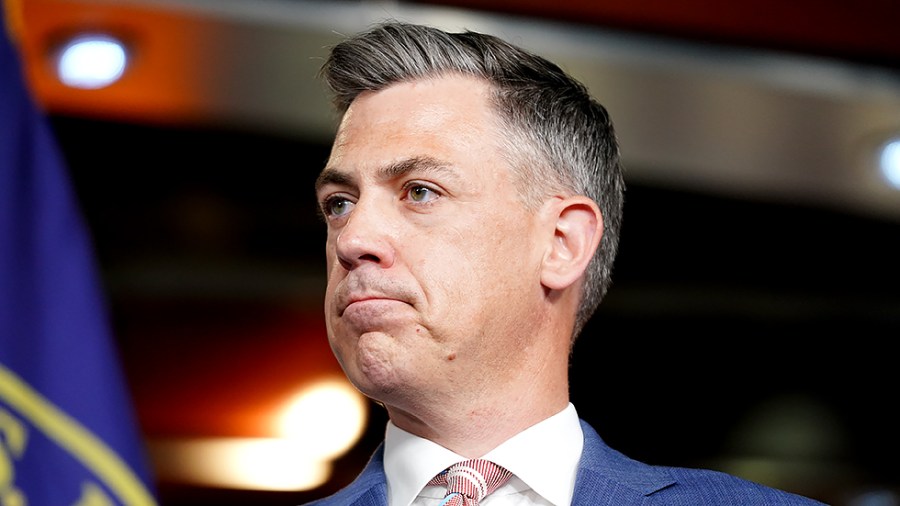 Rep. Jim Banks (R-Ind.) during a press conference on Wednesday, July 21, 2021 regarding Speaker Nancy Pelosi (D-Calif.) removing Reps. Jim Jordan (R-Ohio) and Jim Banks (R-Ind.) off of the January 6 Select Committee.