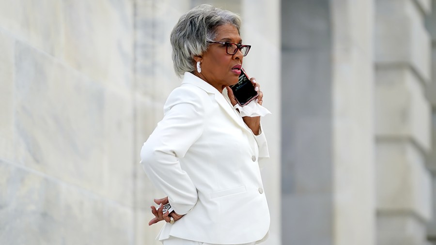 Rep. Joyce Beatty (D-Ohio) speaks on the phone as the House conducts the first votes of the week on Monday, July 19, 2021.