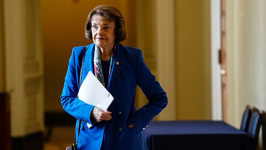 Sen. Dianne Feinstein (D-Calif.) leaves the weekly Senate Democratic policy luncheon on Tuesday, July 20, 2021.