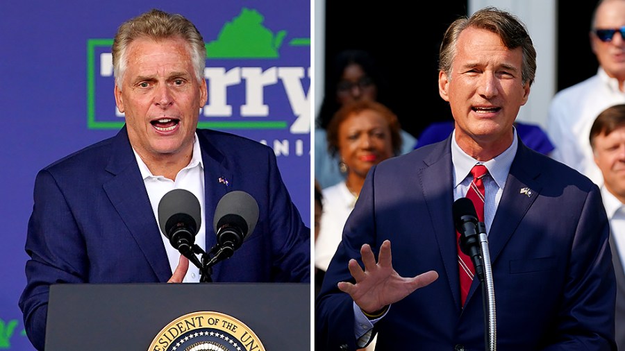 Virginia Democratic gubernatorial candidate Terry McAuliffe and Republican candidate Glenn Youngkin