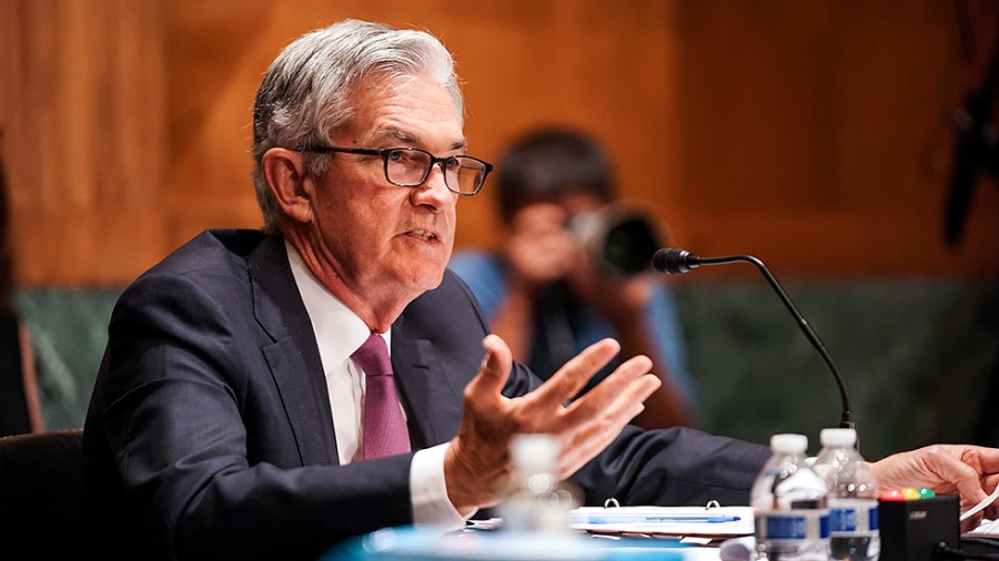 Federal Reserve Chairman Jerome Powell answers a question during a Senate Banking, Housing, and Urban Affairs Committee hearing to discuss the Semiannual Monetary Policy Report to the Congress on July 15