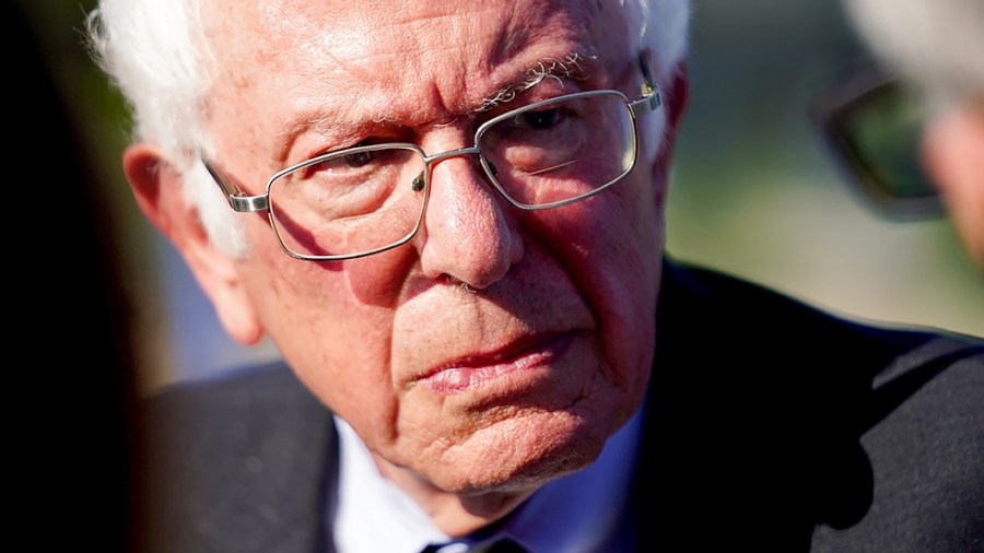 Sen. Bernie Sanders (I-Vt.) speaks with reporters on July 12 at the Capitol after meeting with President Biden at the White House to discuss various economic issues