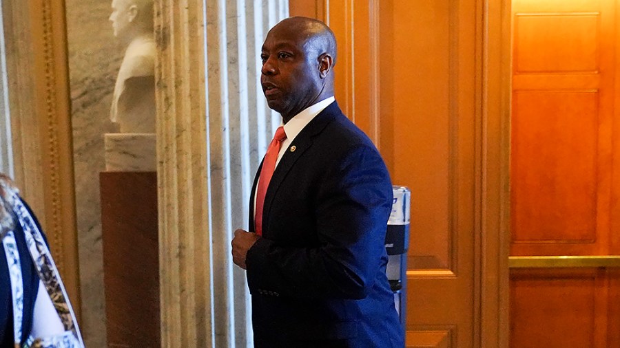 Sen. Tim Scott (R-S.C.) arrives for a vote on July 13