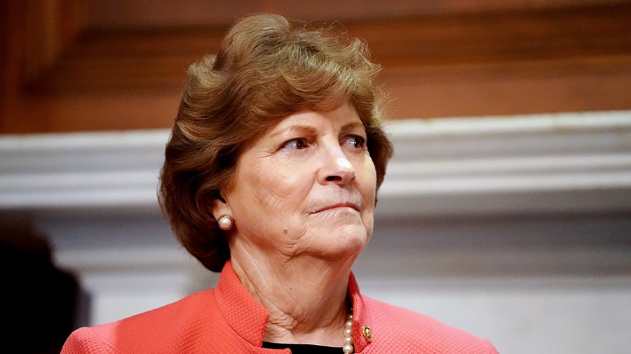 Sen. Jeanne Shaheen (D-N.H.) is seen at a photo op prior to a meeting with Belarus opposition leader Svetlana Tikhanovskaya and members of the Senate Foreign Relations Committee on Tuesday, July 20, 2021.