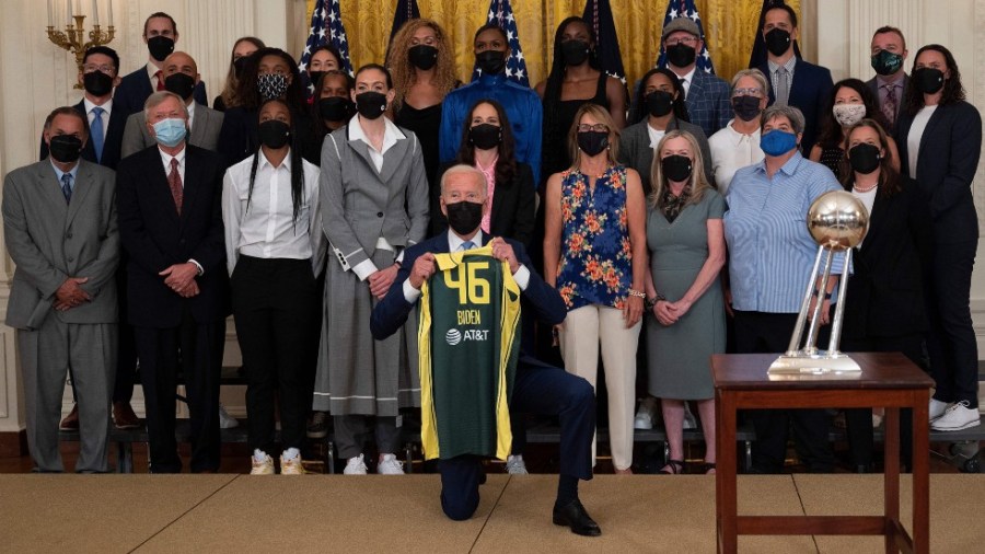 President Biden celebrates the WNBA champs the Seattle Storm